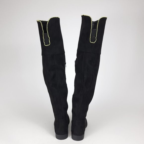 XOXO Tristen Women's Black Faux Suede Over the Knee Boots - Picture 5 of 7